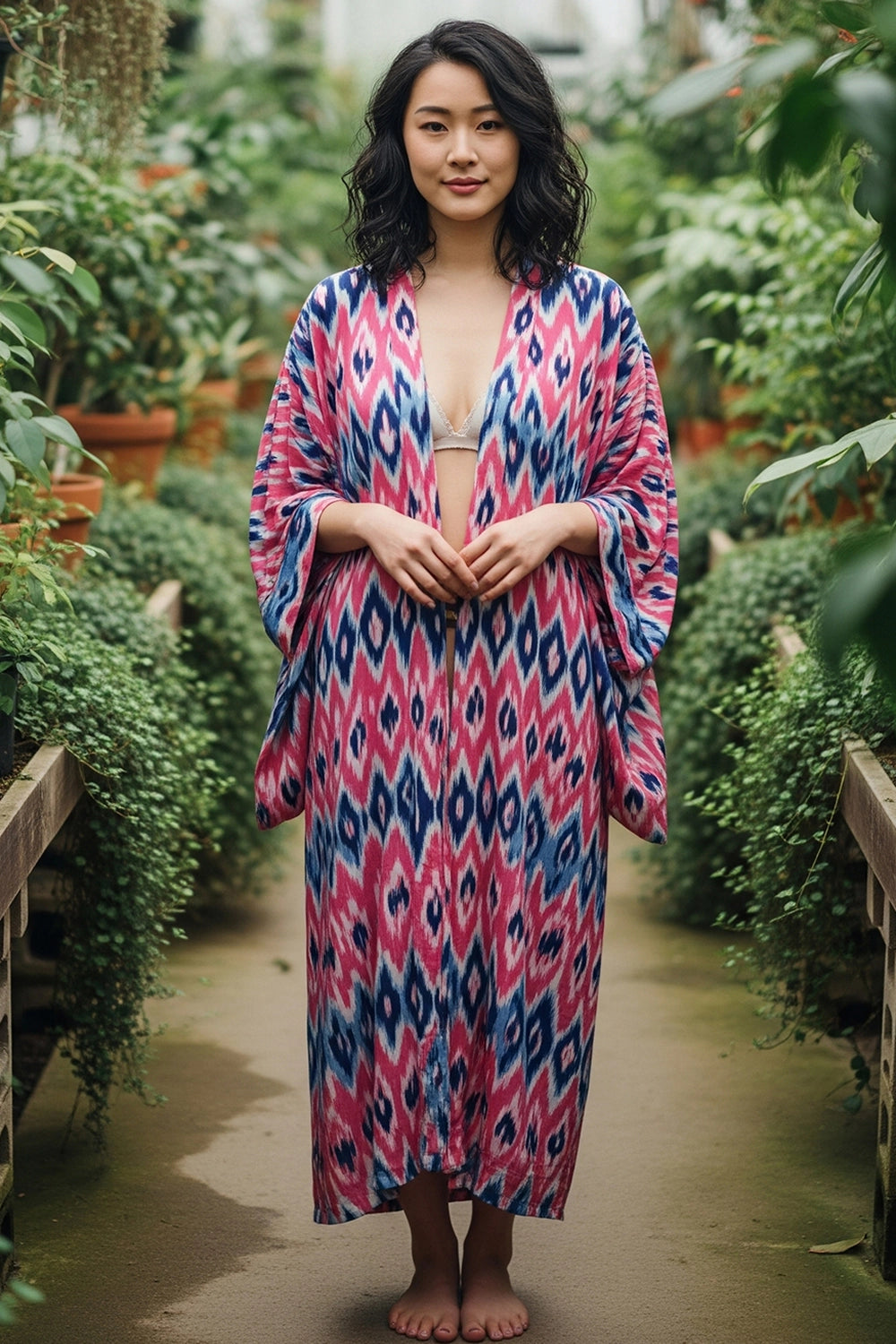 Lightweight Printed Beach Kimono