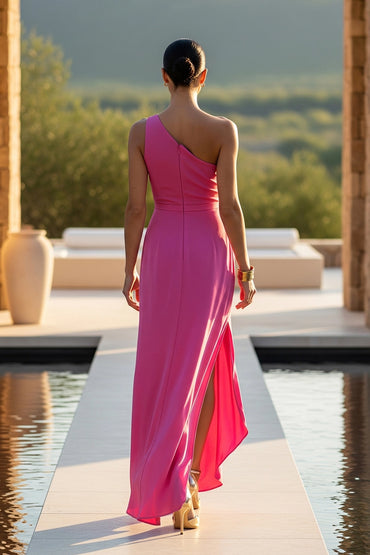 Curved Cutout Slit Maxi Dress