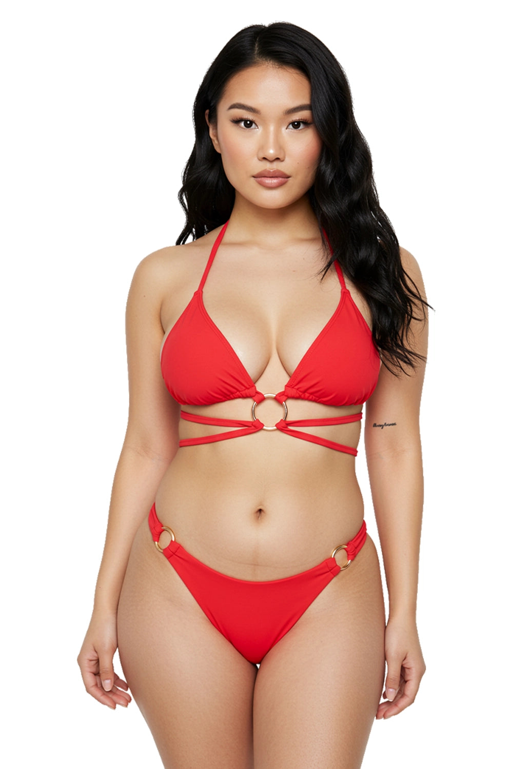 Strappy Ring Detail Bikini Set