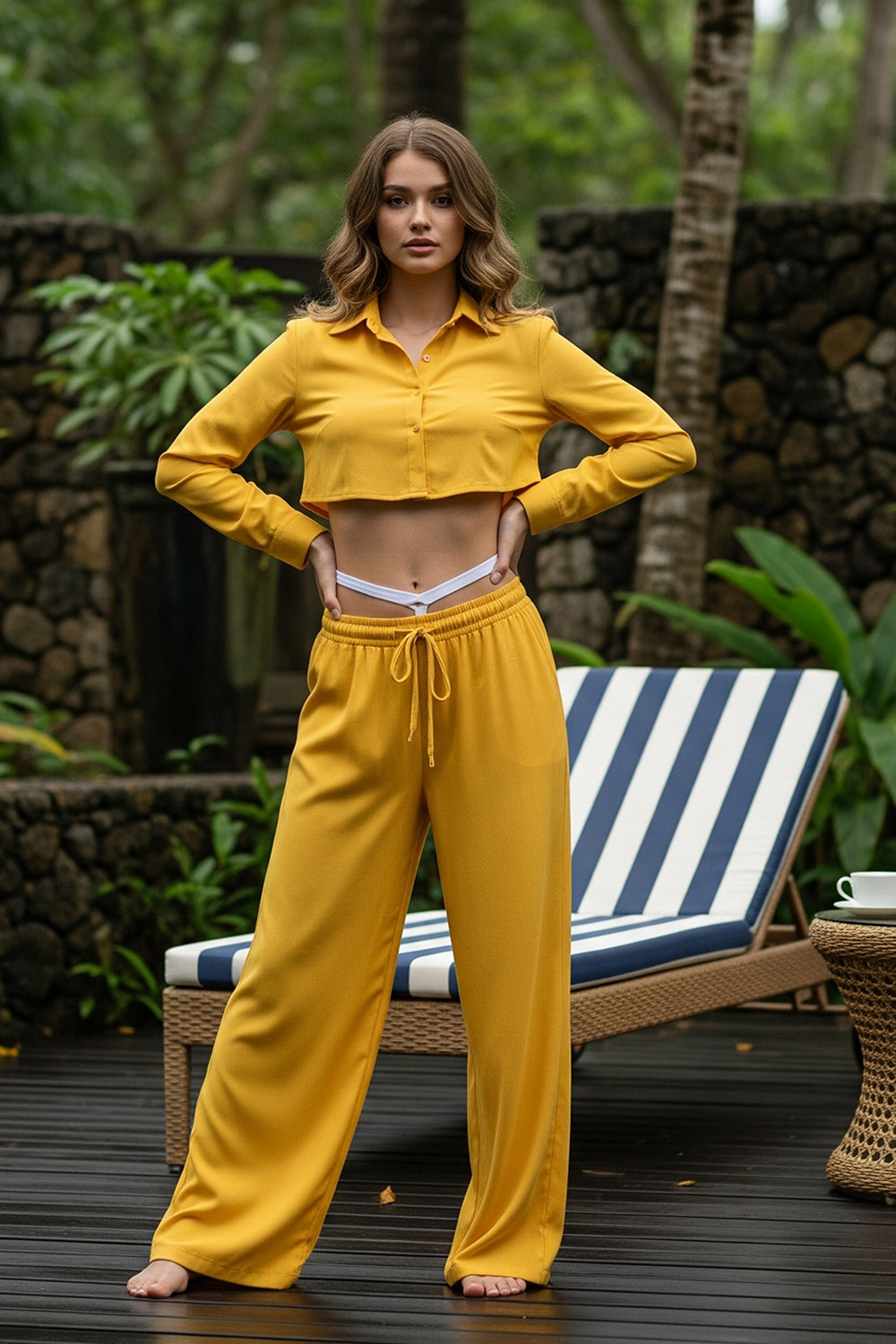 Relaxed Cropped Top Lounge Set